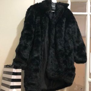 Longline Missguided faux fur coat, brand new